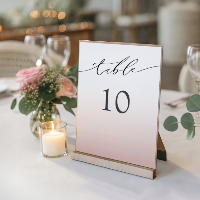 Tarjeta De Mesa Minimal Rose Gold Wedding  (Subido por el creador)