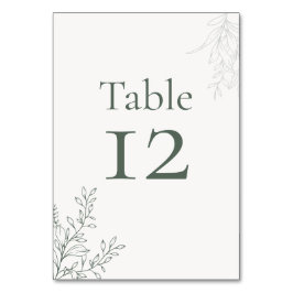 Tarjeta De Mesa Minimal Sage Green Botanical Table Number