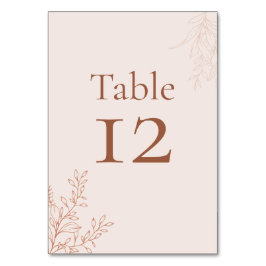 Tarjeta De Mesa Minimal Terracotta Botanical Table Number