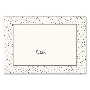 Tarjeta De Mesa Minimalismo Elegante con Puntos Negros
