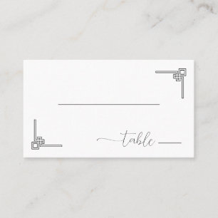 Tarjeta De Mesa Minimalismo geométrico negro elegante
