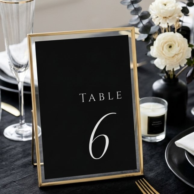 Tarjeta De Mesa Minimalist Black Elegant Modern Wedding  (Subido por el creador)