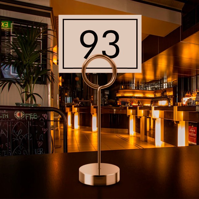 Tarjeta De Mesa Minimalist Black White Rectangle Restaurant (Minimalist Black White Rectangle Restaurant Table Number)