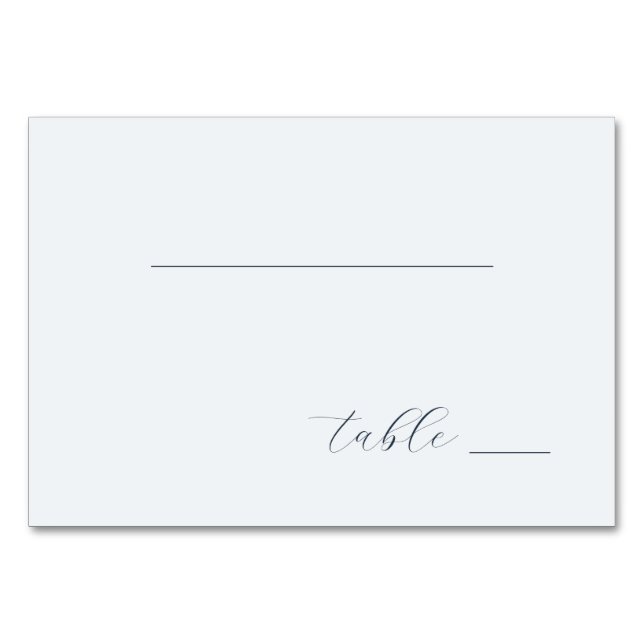 Tarjeta De Mesa Minimalist Blue Calligraphy (Anverso)