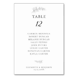 Tarjeta De Mesa Minimalist Botanical Wedding Seating Chart Budget