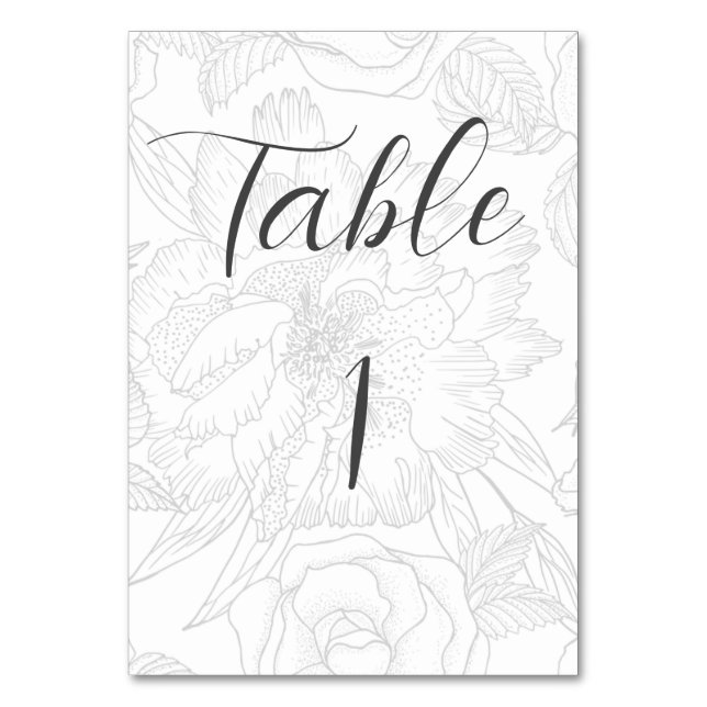 Tarjeta De Mesa Minimalist, elegant Table number, sitting shart. (Anverso)