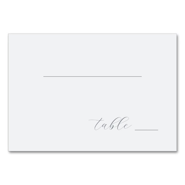 Tarjeta De Mesa Minimalist Gray Cursive Lines (Anverso)