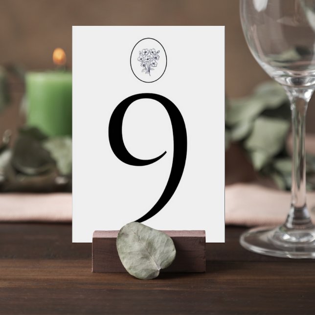 Tarjeta De Mesa Minimalist Gray Wedding Table Number Card (Subido por el creador)