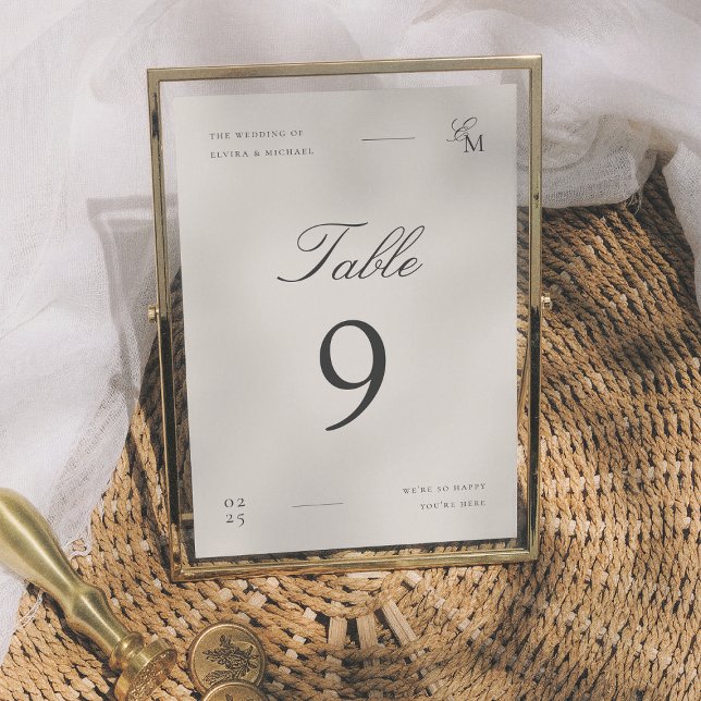 Tarjeta De Mesa Minimalist Ivory Editorial Wedding Table Number (Subido por el creador)