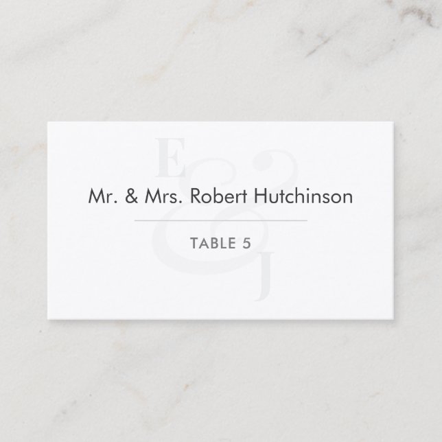 Tarjeta De Mesa Minimalist Modern Wedding | Flat Table Seating (Anverso)
