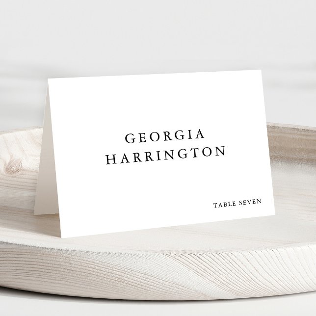 Tarjeta De Mesa Minimalist Monogram Guest Name Place Card (Minimalist Monogram Guest Name Place Card)