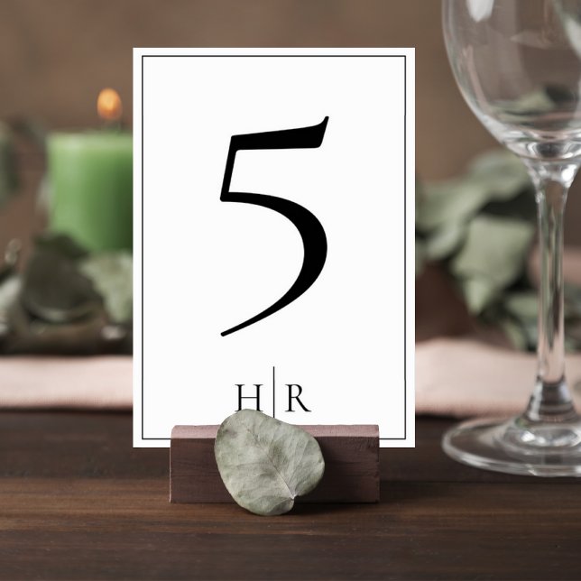 Tarjeta De Mesa Minimalist Monogram Wedding Table Number Card (Subido por el creador)