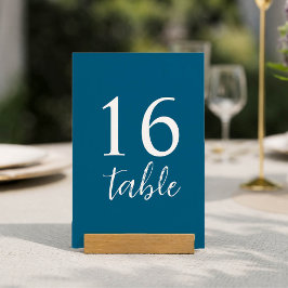Tarjeta De Mesa Minimalista Elegante Azul