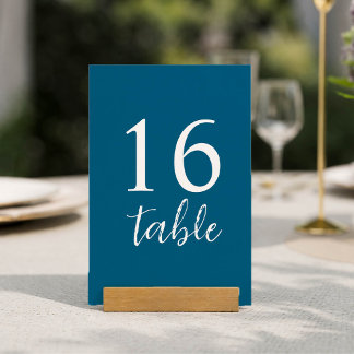 Tarjeta De Mesa Minimalista Elegante Azul