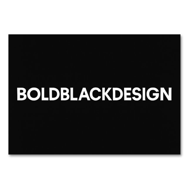 Tarjeta de mesa minimalista en blanco y negro (Anverso)