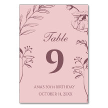 Minimalista Floral Rosa Polvoriento Cumpleaños 30