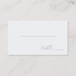 Tarjeta de mesa minimalista gris serena