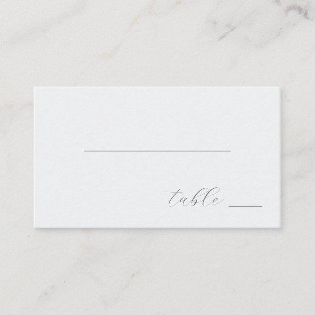 Tarjeta de mesa minimalista gris serena (Anverso)