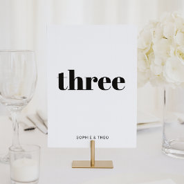 Tarjeta De Mesa Minimalista informal | Moderno Boda Retro Casual