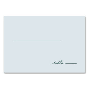 Tarjeta De Mesa Minimalista Línea Azul Serena