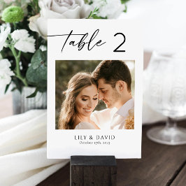 Tarjeta De Mesa Minimalista moderno número de una tabla de fotos