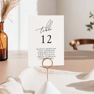 Tarjeta De Mesa Minimalista Moderno y Script Caprichoso