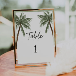 Tarjeta De Mesa Minimalista Palmeras Tropical 