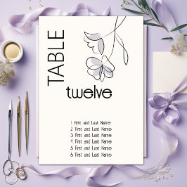 Tarjeta De Mesa Minimalista y moderno plumaje y buff floral