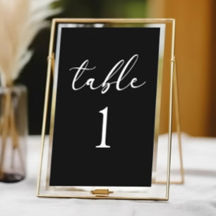 Tarjeta De Mesa Mínimo Minimalista Elegante Clásico Básico Boda