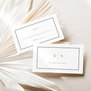 Tarjeta De Mesa Mínimo y Moda   Boda blanco y salado plano