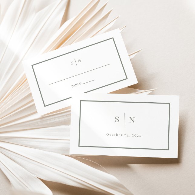 Tarjeta De Mesa Mínimo y Moda | Boda blanco y salado plano (Subido por el creador)