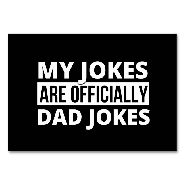 Tarjeta De Mesa mis chistes son chistes de papá (Anverso)