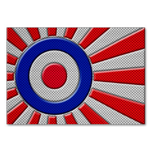 Tarjeta De Mesa Mod Roundel Sunburst Design en estilo de fibra de
