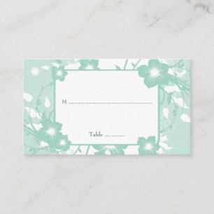 Tarjeta De Mesa Moda aqua verde azulada giratoria floral boda tarj
