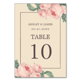 Tarjeta De Mesa Moda Boda de marfil rosa rosado