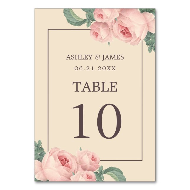 Tarjeta De Mesa Moda Boda de marfil rosa rosado (Anverso)