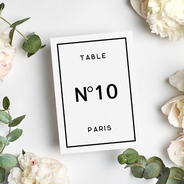 Tarjeta De Mesa Moda Boda monocromo francés mínimo (Subido por el creador)