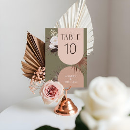 Tarjeta De Mesa Moda bohemia moderna Boho Watercolor Florals