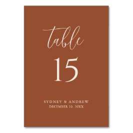Tarjeta De Mesa Moda Boho Boda Terracotta Minimalista