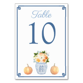 Tarjeta De Mesa Moda Chinoiserie Flores de otoño Boda Ginger Jar