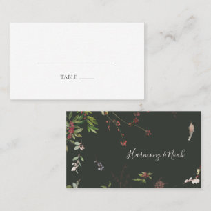 Tarjeta De Mesa Moda de vacaciones Botánica Boda Llano Verde Osc