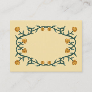 Tarjeta De Mesa Moda Elegante Marco Rosa Frasco Floral VerdeOro
