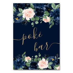 Tarjeta De Mesa Moda florece Libro de visitas azul y Rubor de la