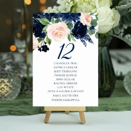 Tarjeta De Mesa Moda florece | Nombres de invitados florales de la