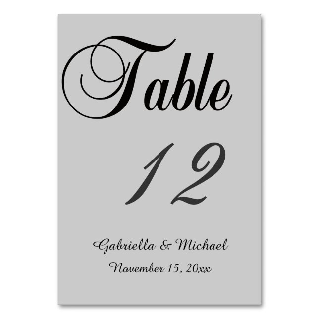 Tarjeta De Mesa Moda gris (Anverso)
