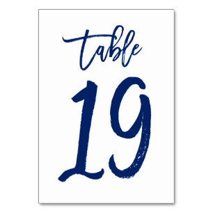 Tarjeta De Mesa Moda mano número de tabla con carta de la marina  