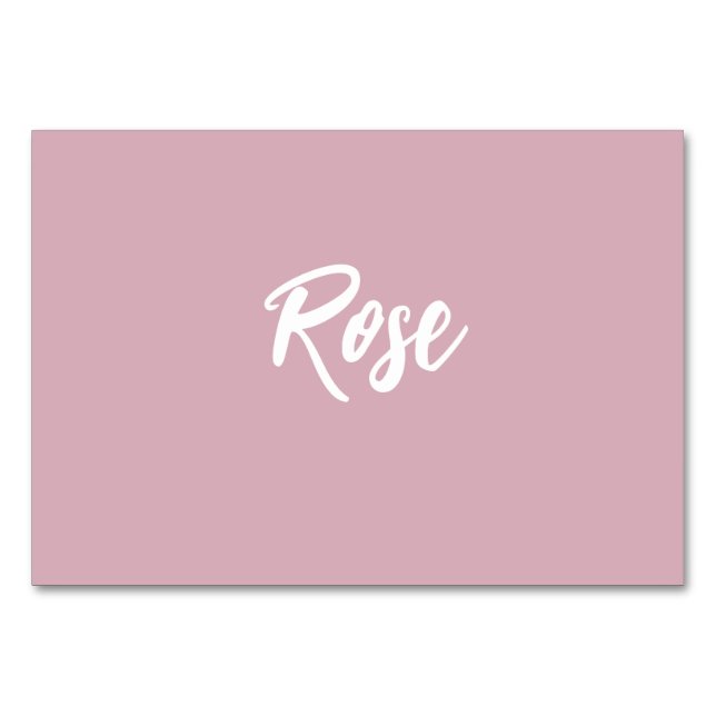 Tarjeta De Mesa Moda moderna Personalizado rosa Boda floral Nombre (Anverso)