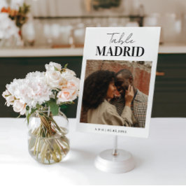 Tarjeta De Mesa Moda moderna Viaje Tema de destino Boda de fotogra