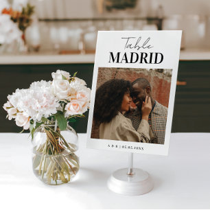 Tarjeta De Mesa Moda moderna Viaje Tema de destino Boda de fotogra