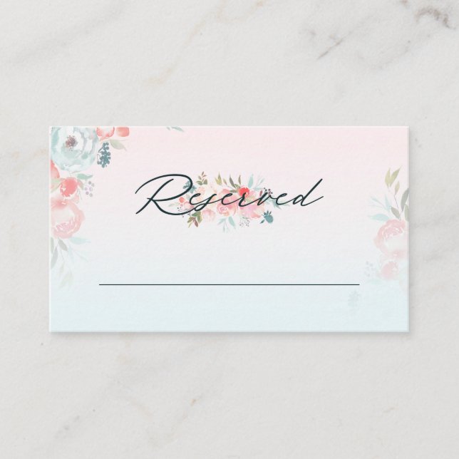 Tarjeta De Mesa Moda Ombre Jardín francés Boda de asientos reserva (Anverso)